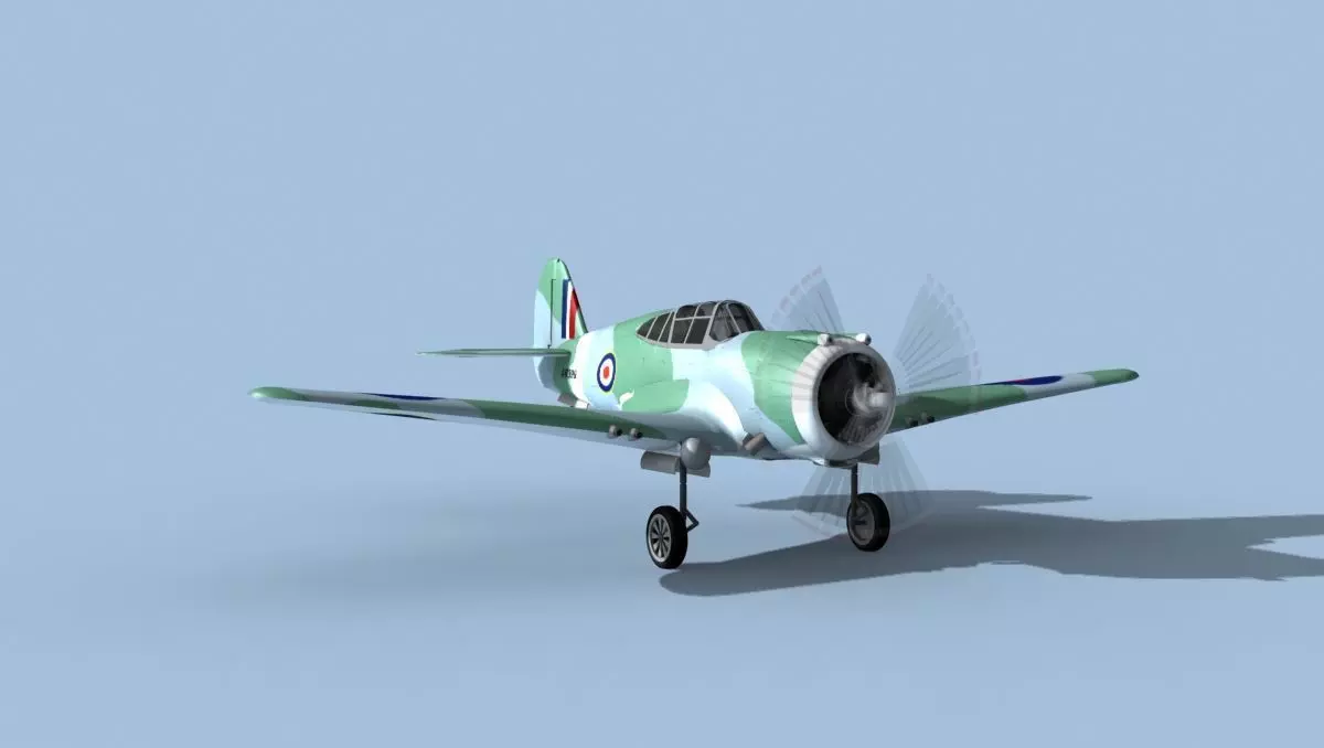 Curtiss H-75C Mohawk V24 RAF 3D model_0