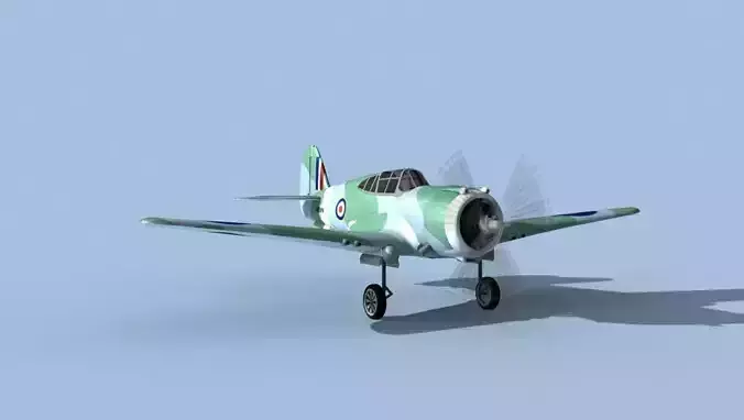 Curtiss H-75C Mohawk V24 RAF 3D model