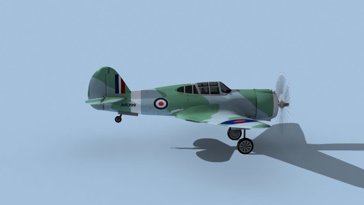 Curtiss H-75C Mohawk V24 RAF 3D model_4