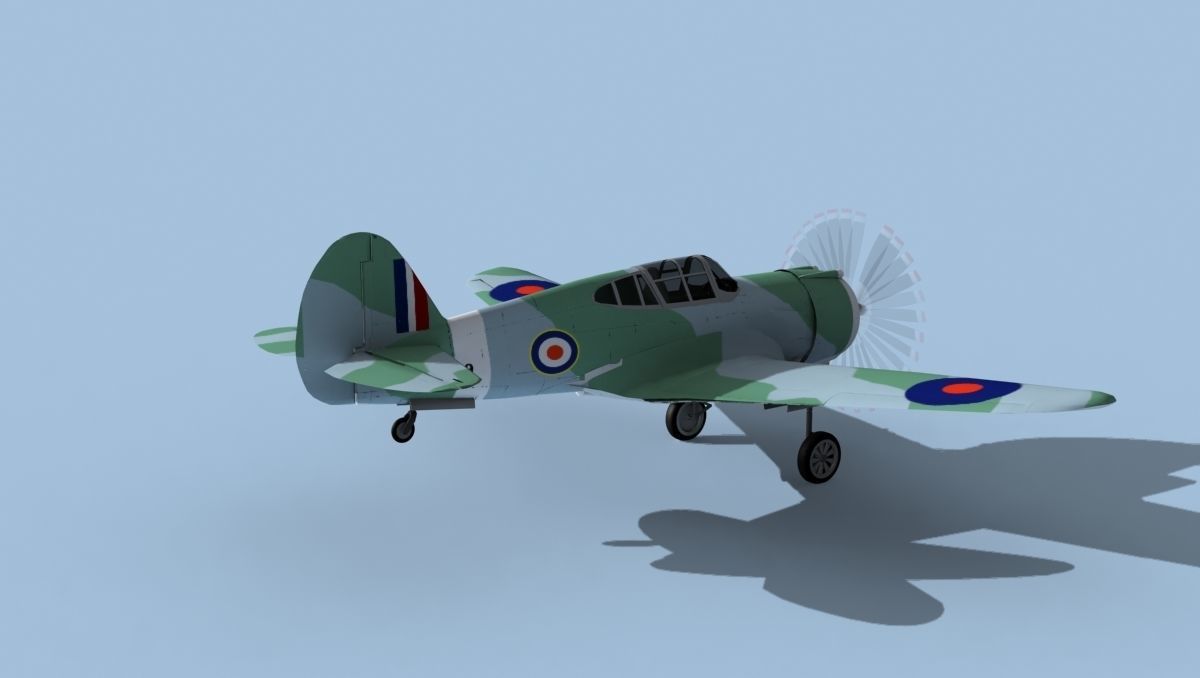 Curtiss H-75C Mohawk V24 RAF 3D model_5