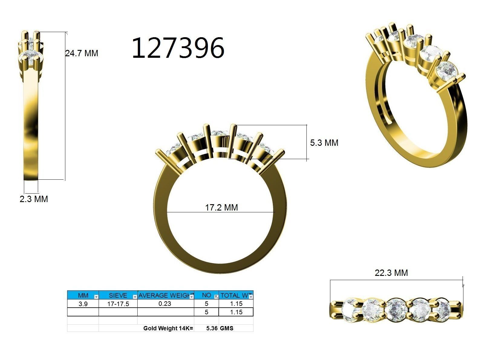 Ring - 127396 3D print model_12