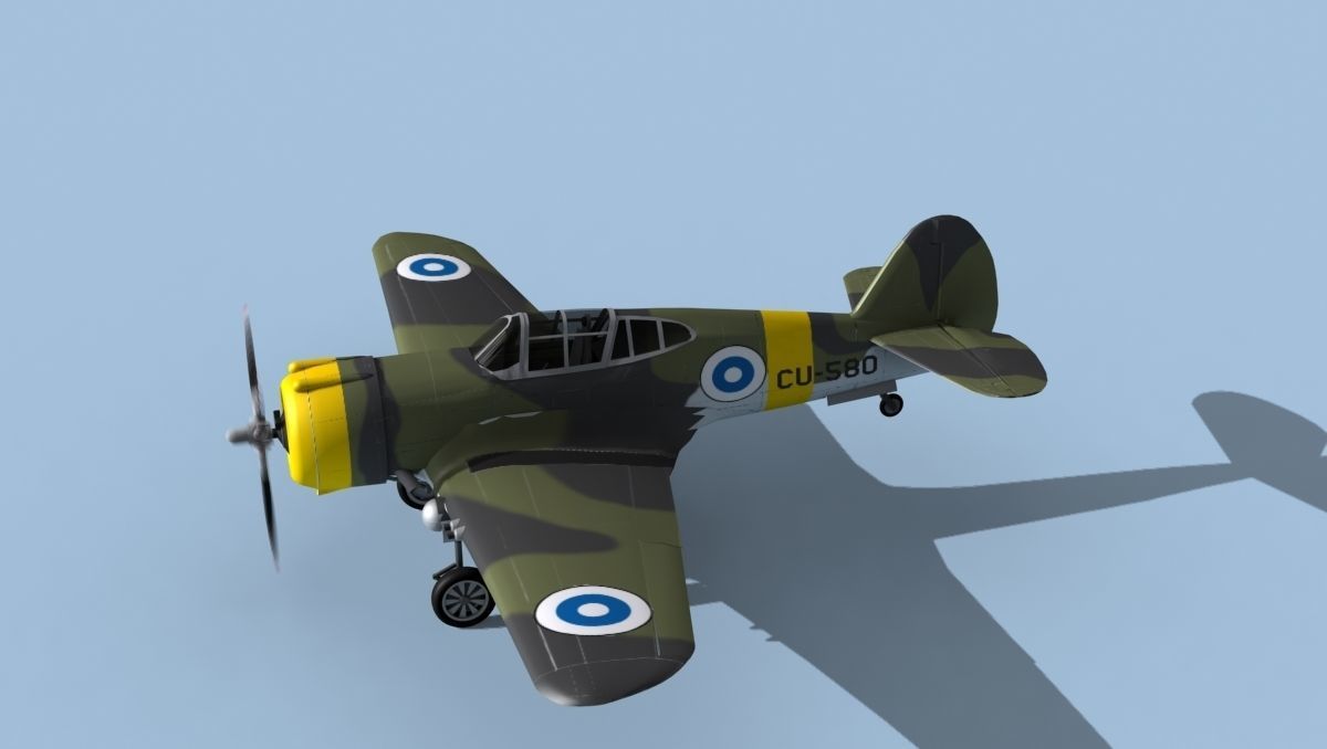 Curtiss H-75C Mohawk Finland 3D model_9
