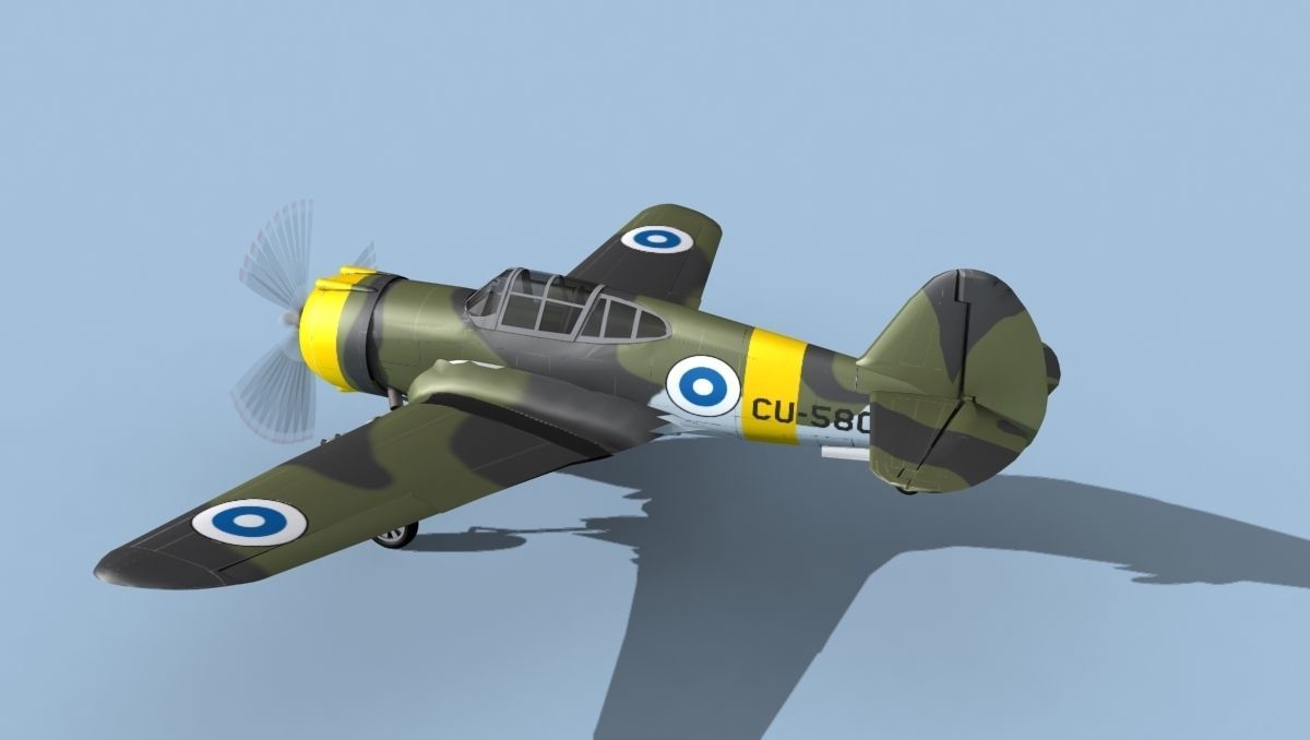 Curtiss H-75C Mohawk Finland 3D model_8