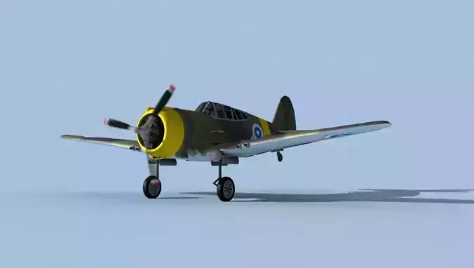 Curtiss H-75C Mohawk Finland 3D model