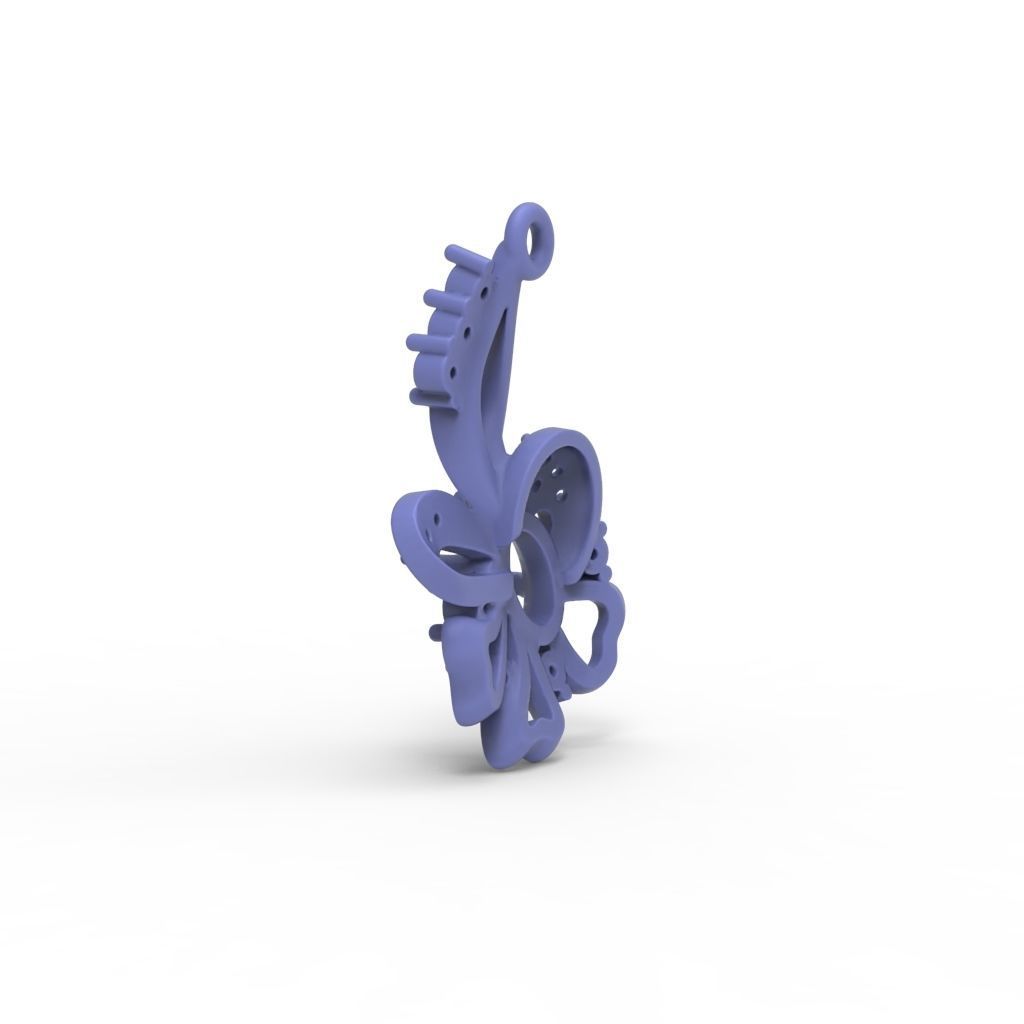 Women pendant with gems 3dm stl CAD 3D print model_22