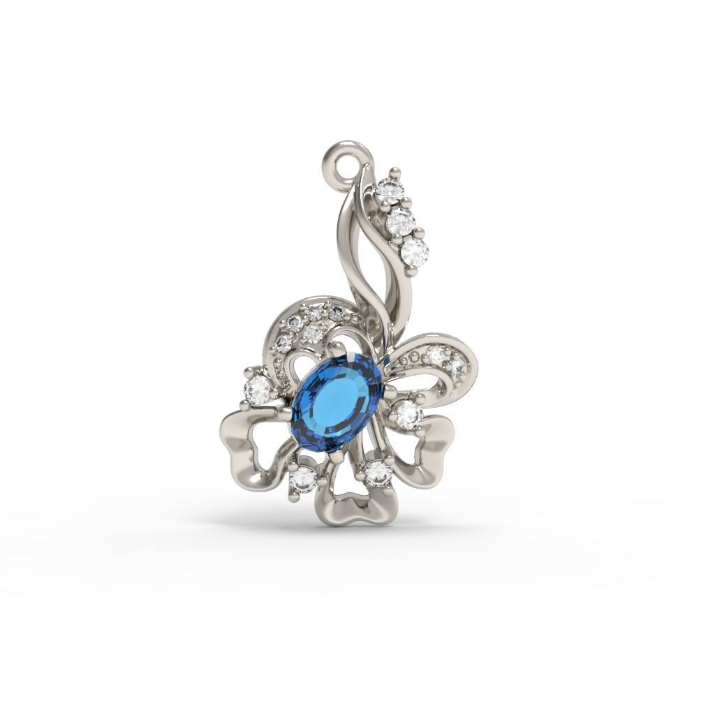 Women pendant with gems 3dm stl CAD 3D print model_8