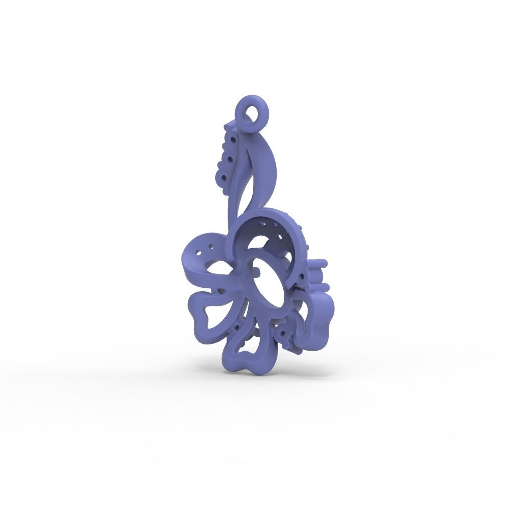 Women pendant with gems 3dm stl CAD 3D print model_20