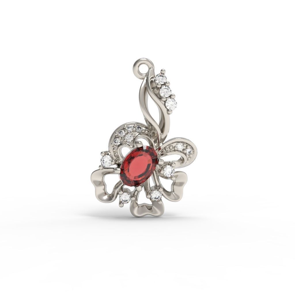 Women pendant with gems 3dm stl CAD 3D print model_11