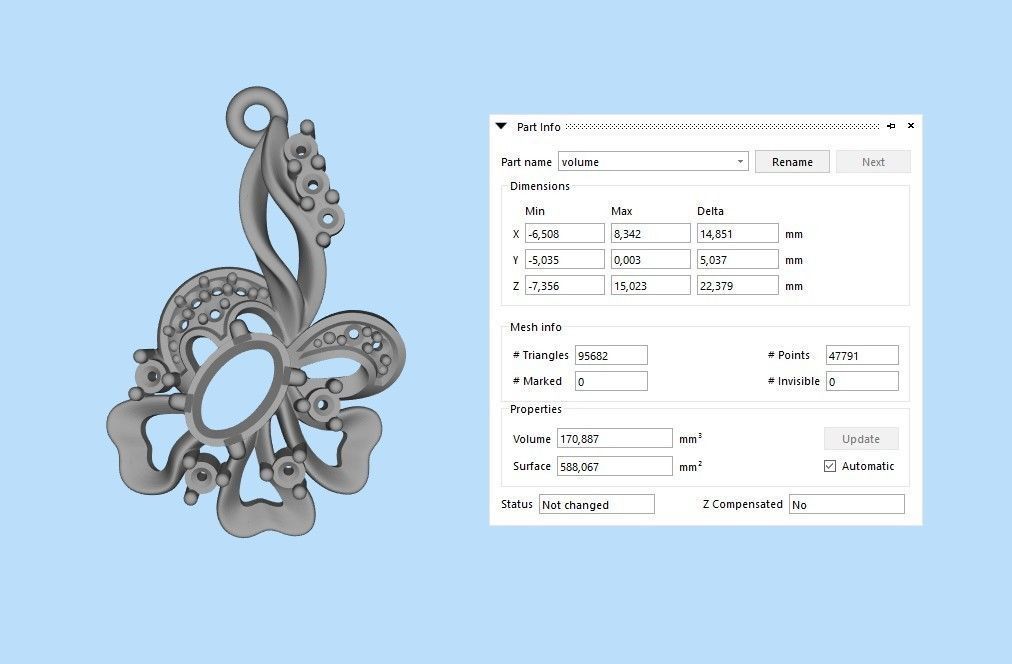 Women pendant with gems 3dm stl CAD 3D print model_14
