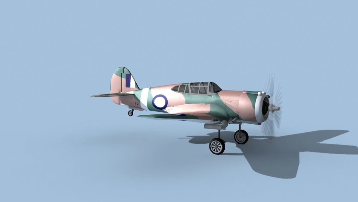 Curtiss H-75C Mohawk New Zealand 3D model_3