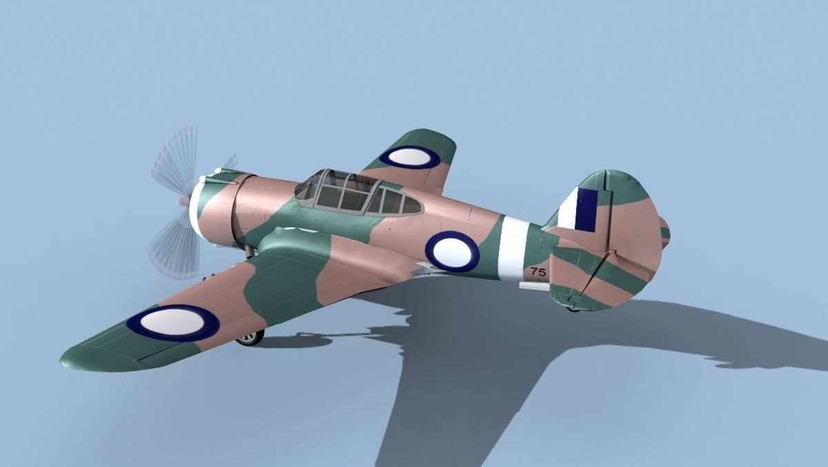 Curtiss H-75C Mohawk New Zealand 3D model_8