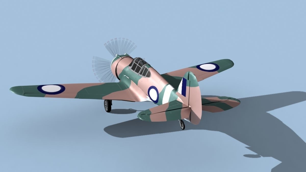 Curtiss H-75C Mohawk New Zealand 3D model_7