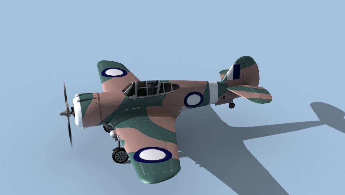 Curtiss H-75C Mohawk New Zealand 3D model_9