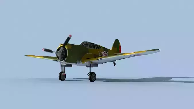 Curtiss H-75C Mohawk Portugal 3D model