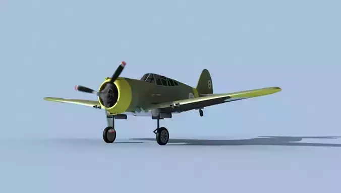 Curtiss H-75C Mohawk German Captured 3D model