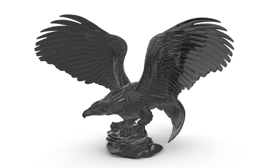 eagle statue 3D print model_3
