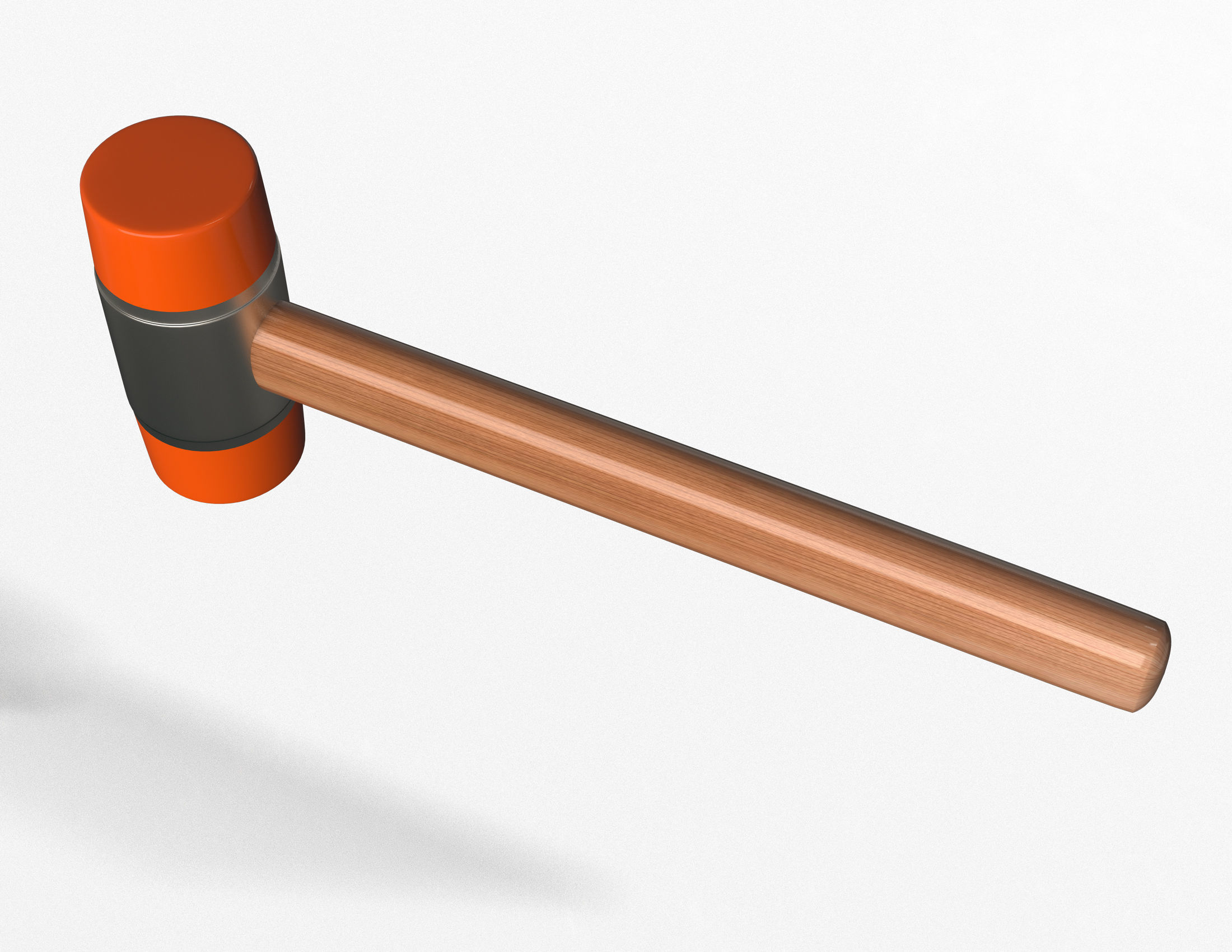 Soft Plastic Hammer Tool Low-poly 3D model_4