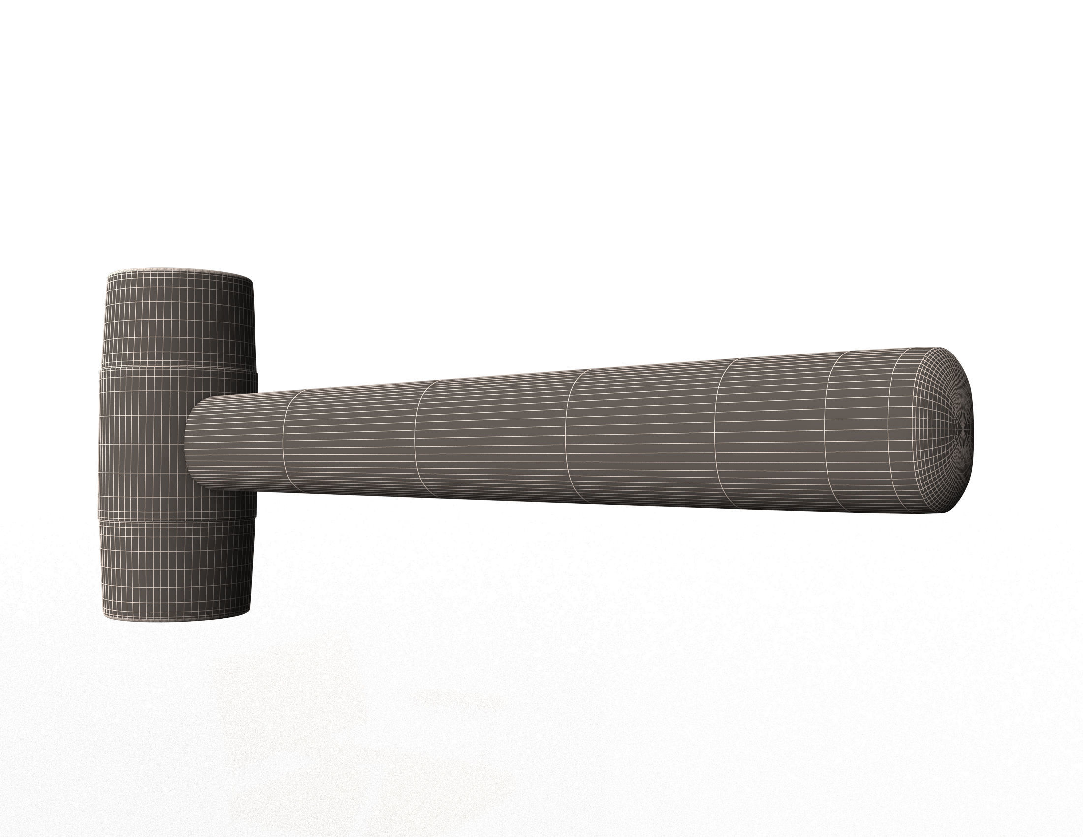 Soft Plastic Hammer Tool Low-poly 3D model_7