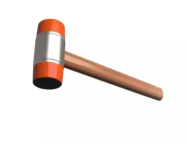 Soft Plastic Hammer Tool Low-poly 3D model