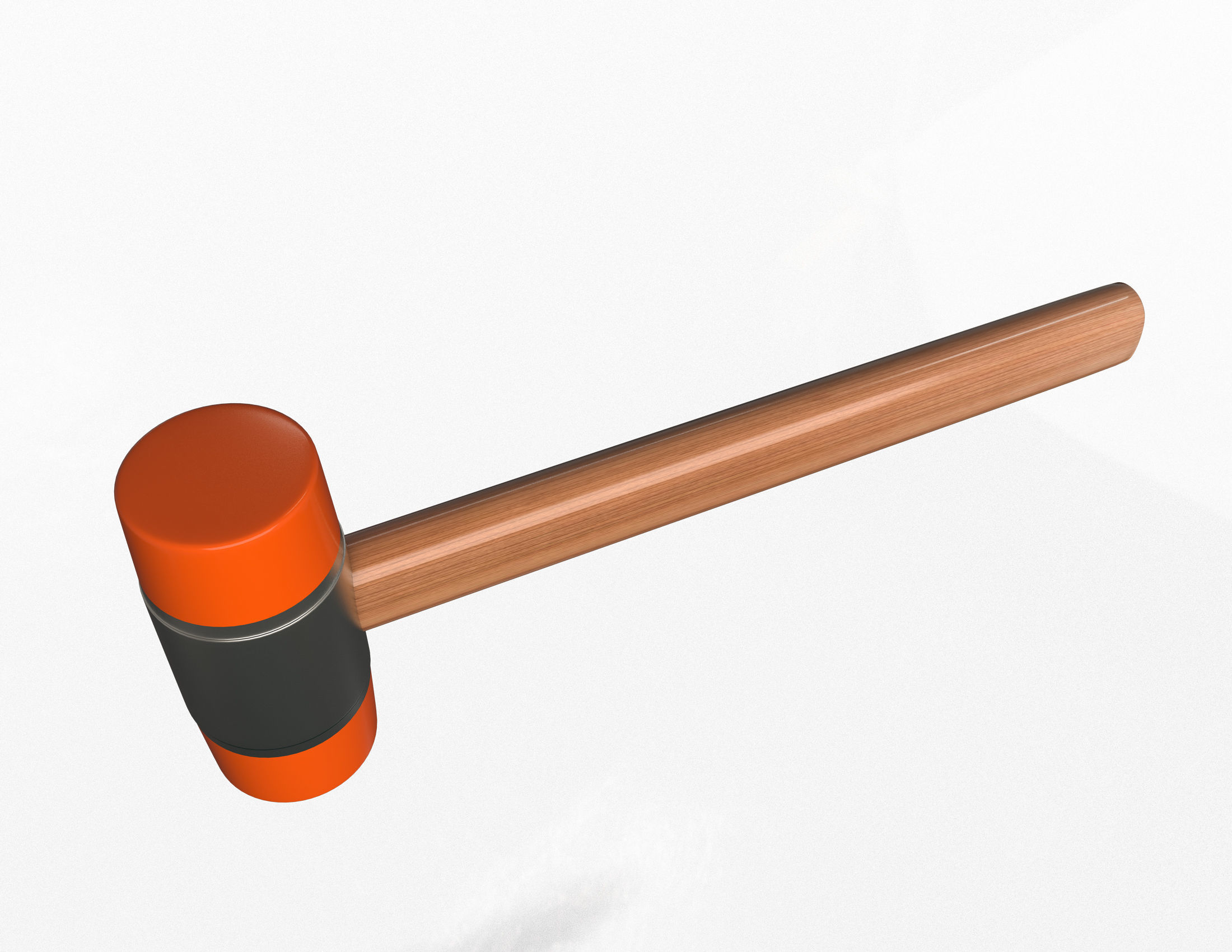 Soft Plastic Hammer Tool Low-poly 3D model_2