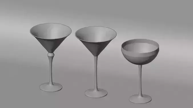 round martini glasses  3D model