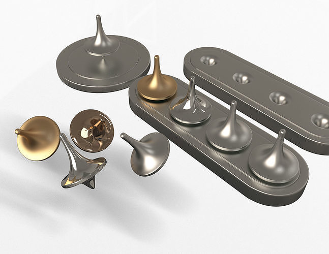 Spin Metal Spinning Tops Low-poly 3D model