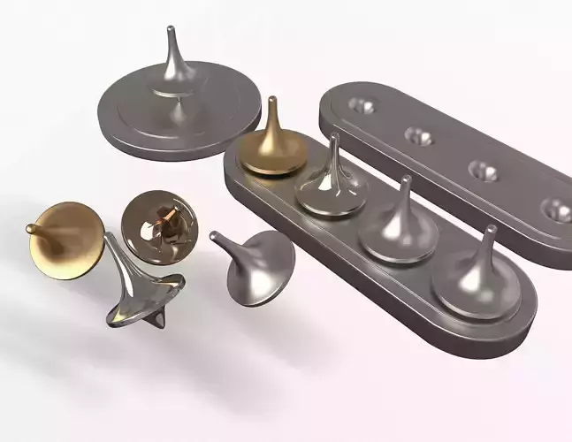 Spin Metal Spinning Tops Low-poly 3D model