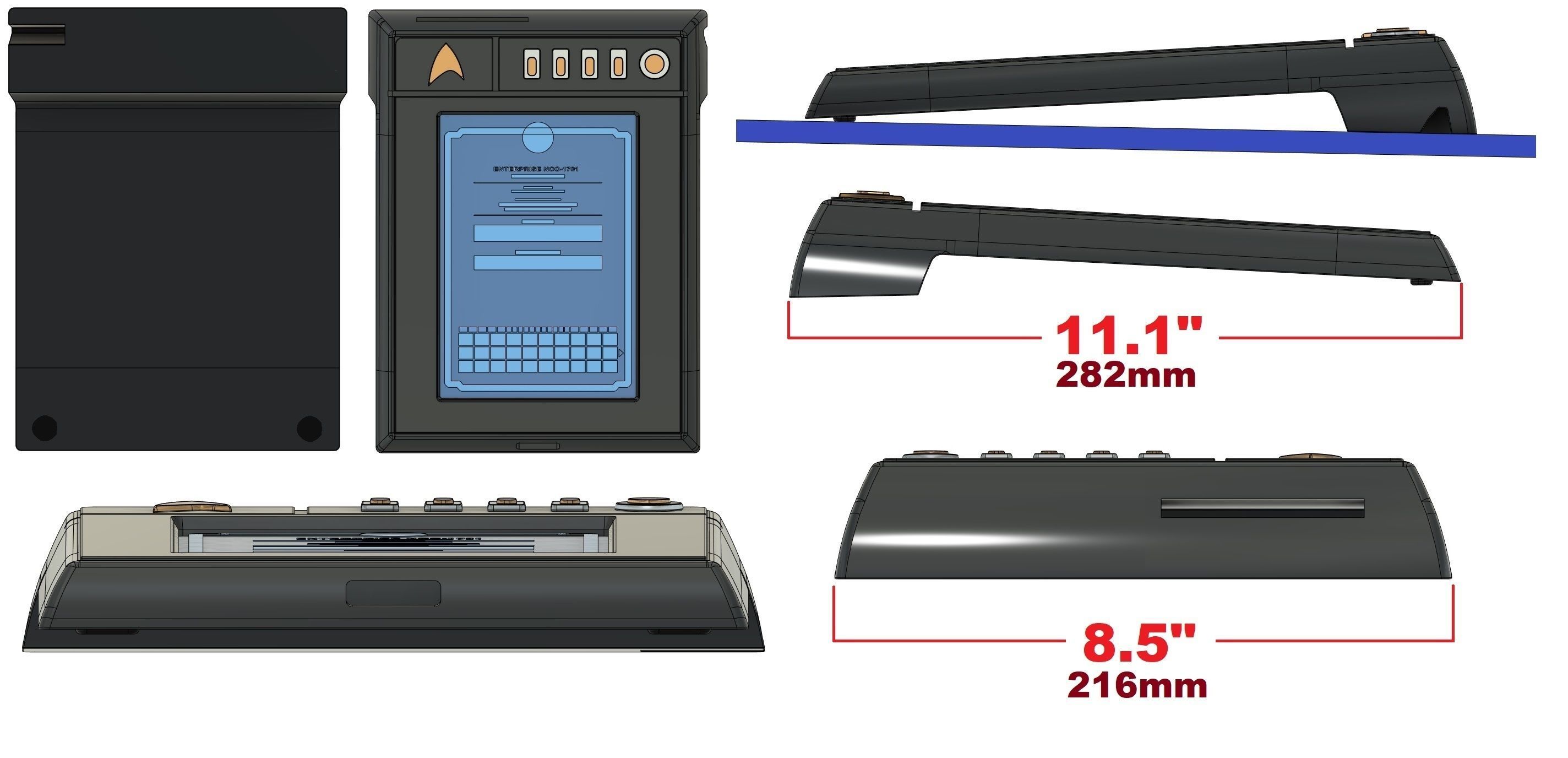Discovery Enterprise Data Slate 3D print model_2