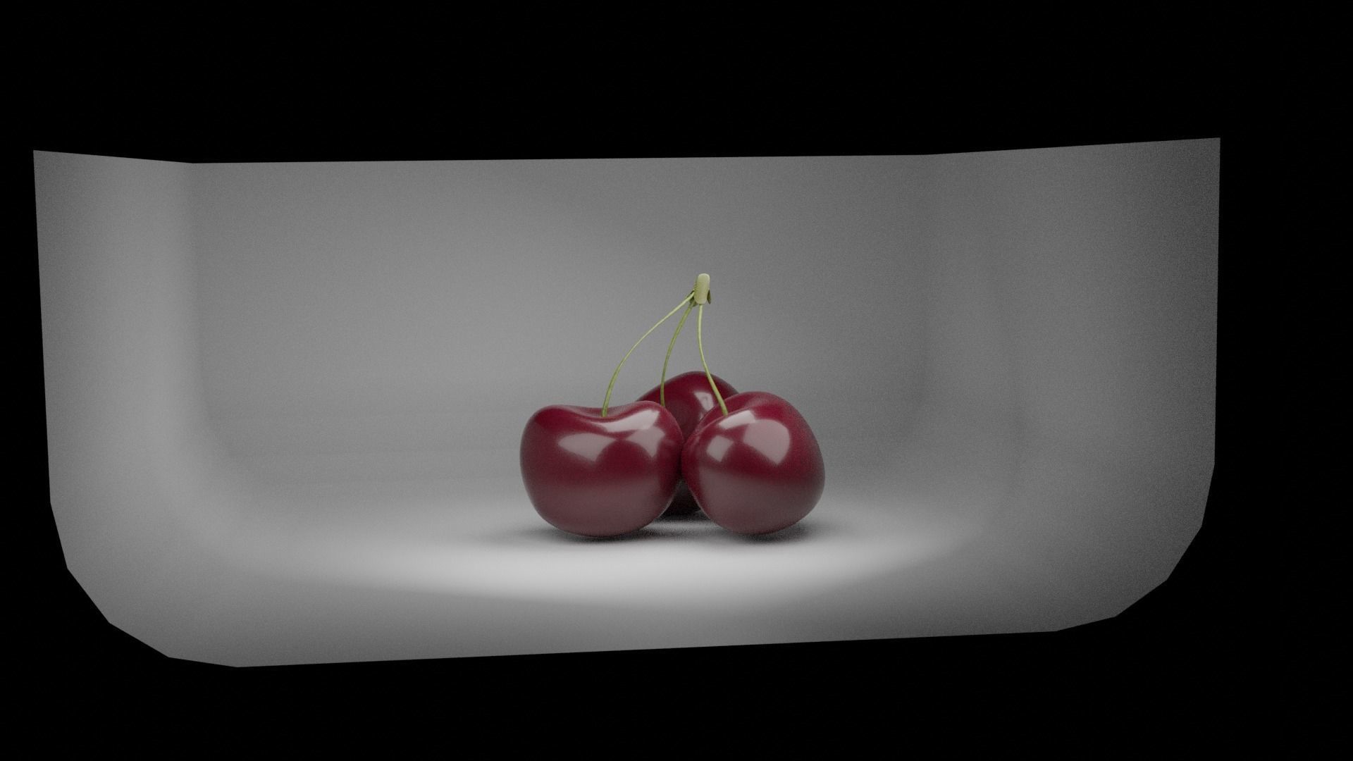 Low-Poly Cherries three Free low-poly 3D model_5