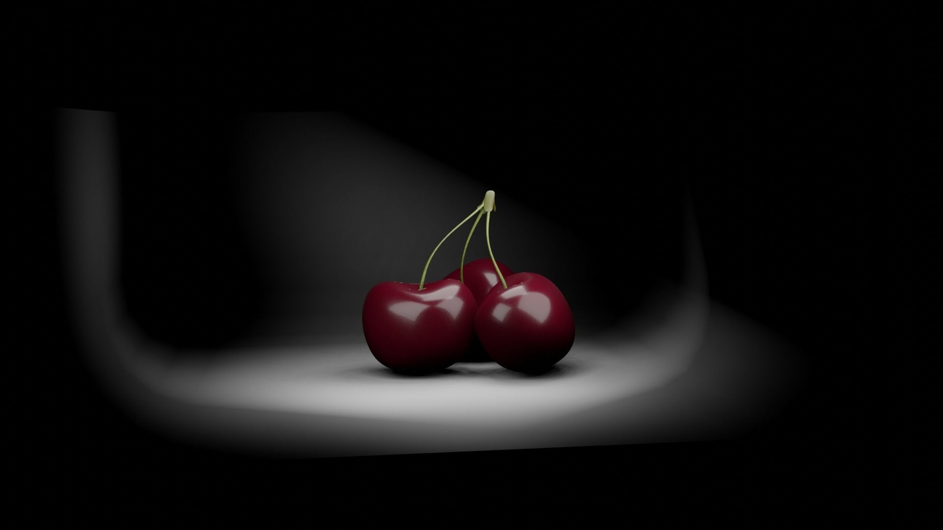 Low-Poly Cherries three Free low-poly 3D model_4