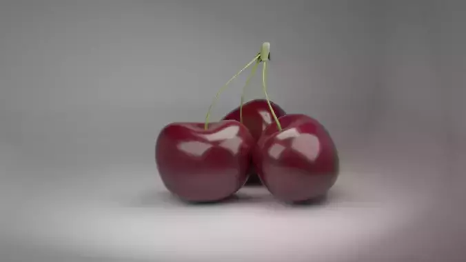 Low-Poly Cherries three Free low-poly 3D model