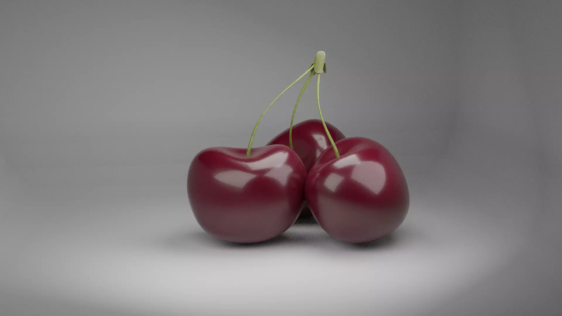 Low-Poly Cherries three Free low-poly 3D model_0