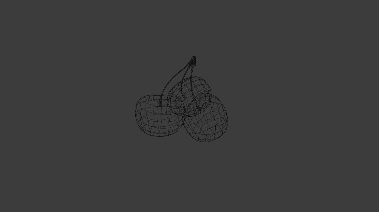 Low-Poly Cherries three Free low-poly 3D model_3
