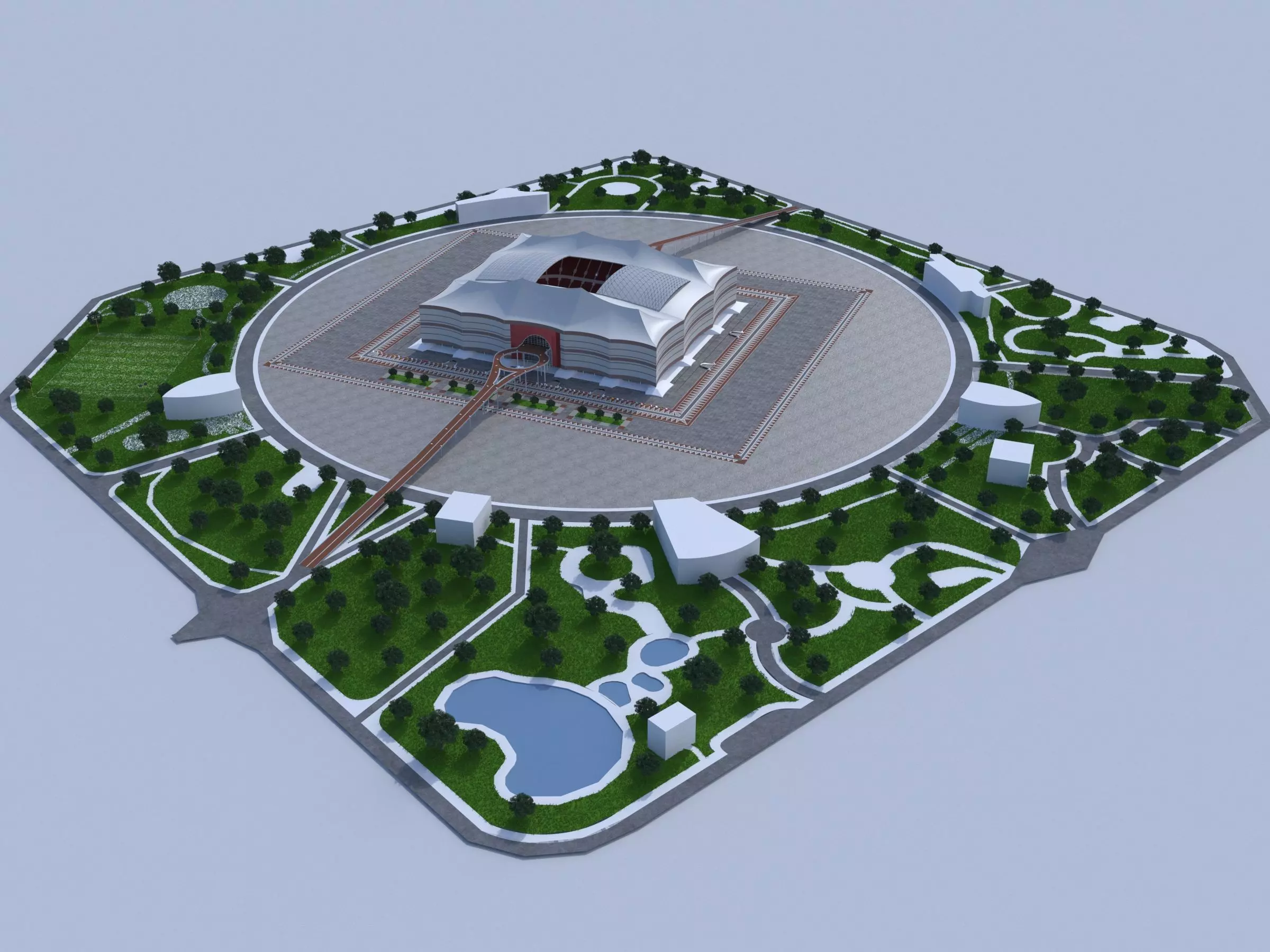Albayt Stadium Qatar 2022 World cup 3D model_0