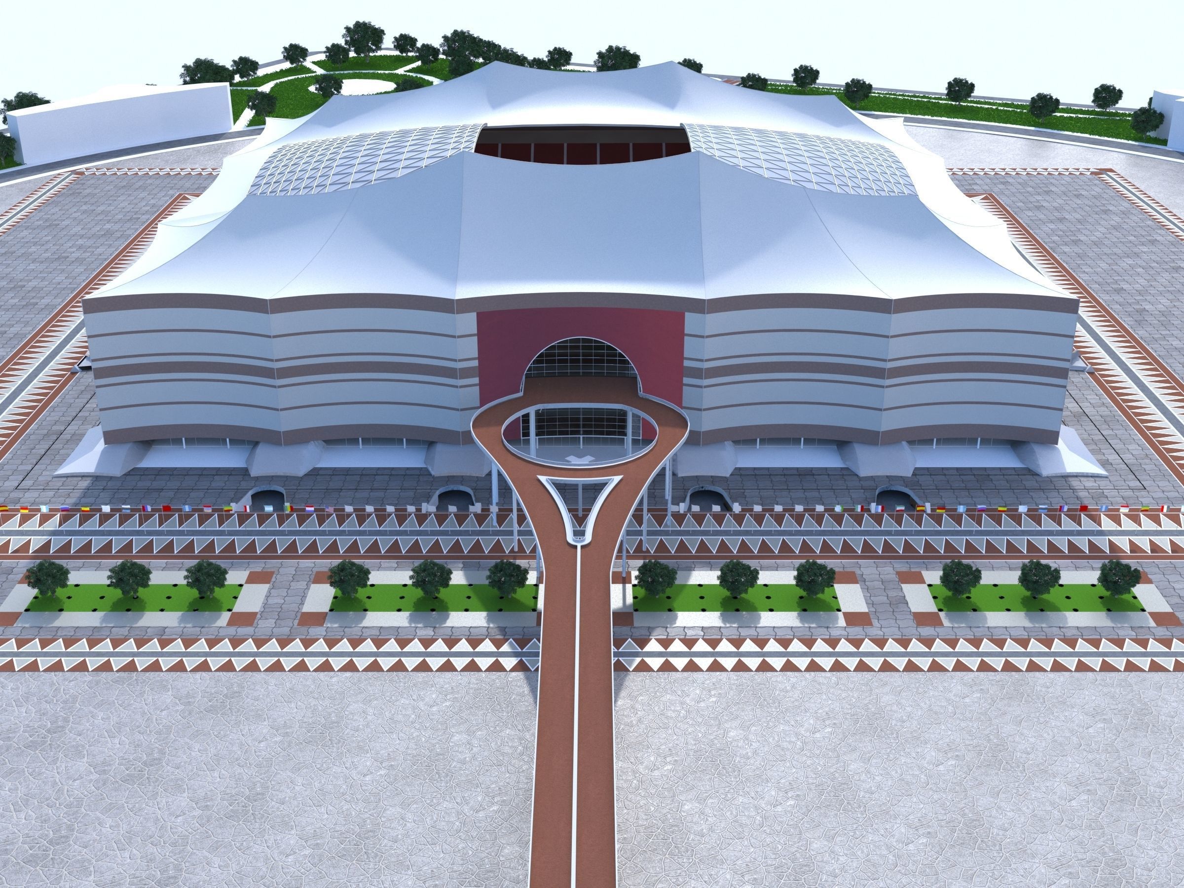 Albayt Stadium Qatar 2022 World cup 3D model_2