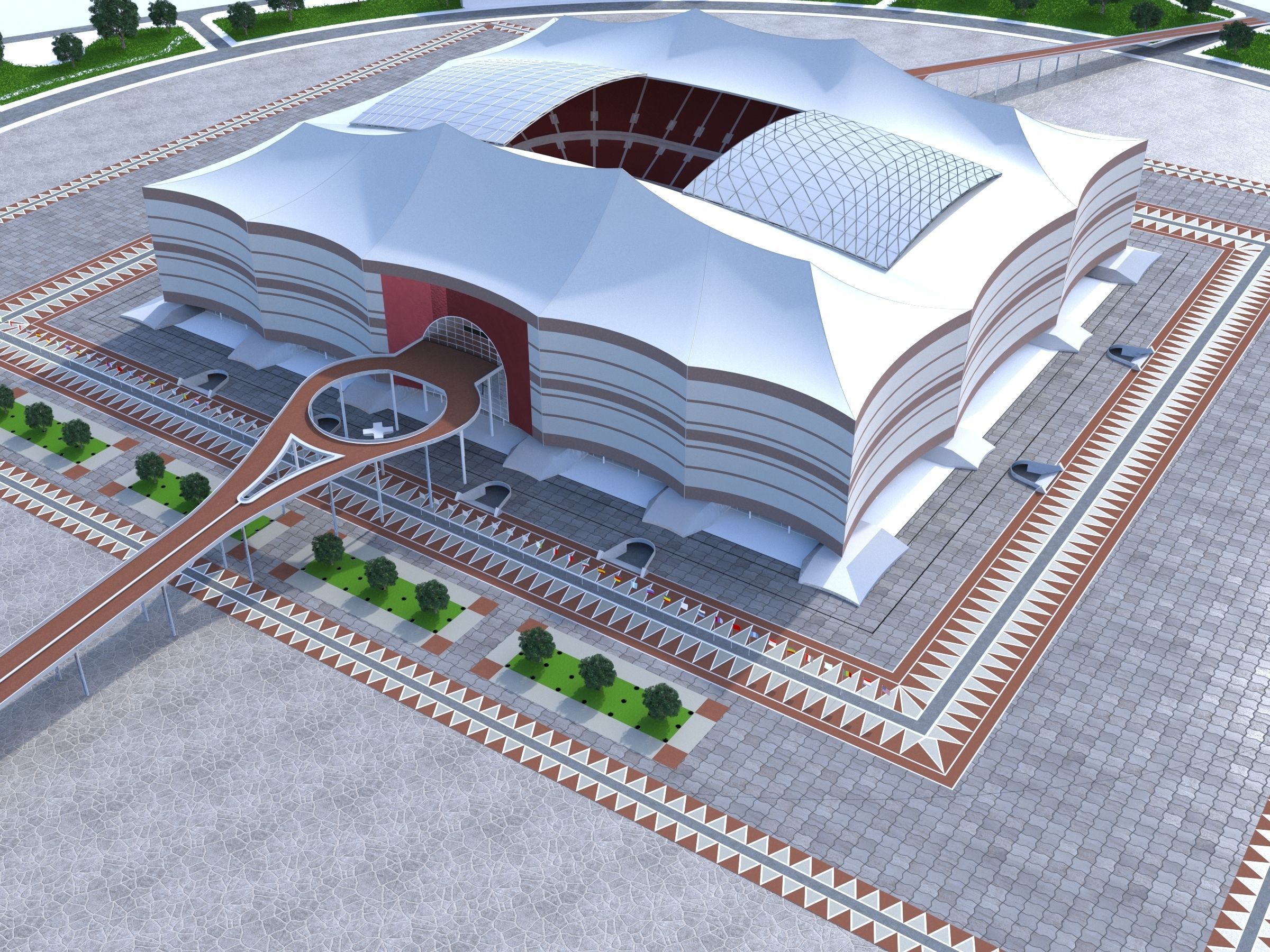Albayt Stadium Qatar 2022 World cup 3D model_1