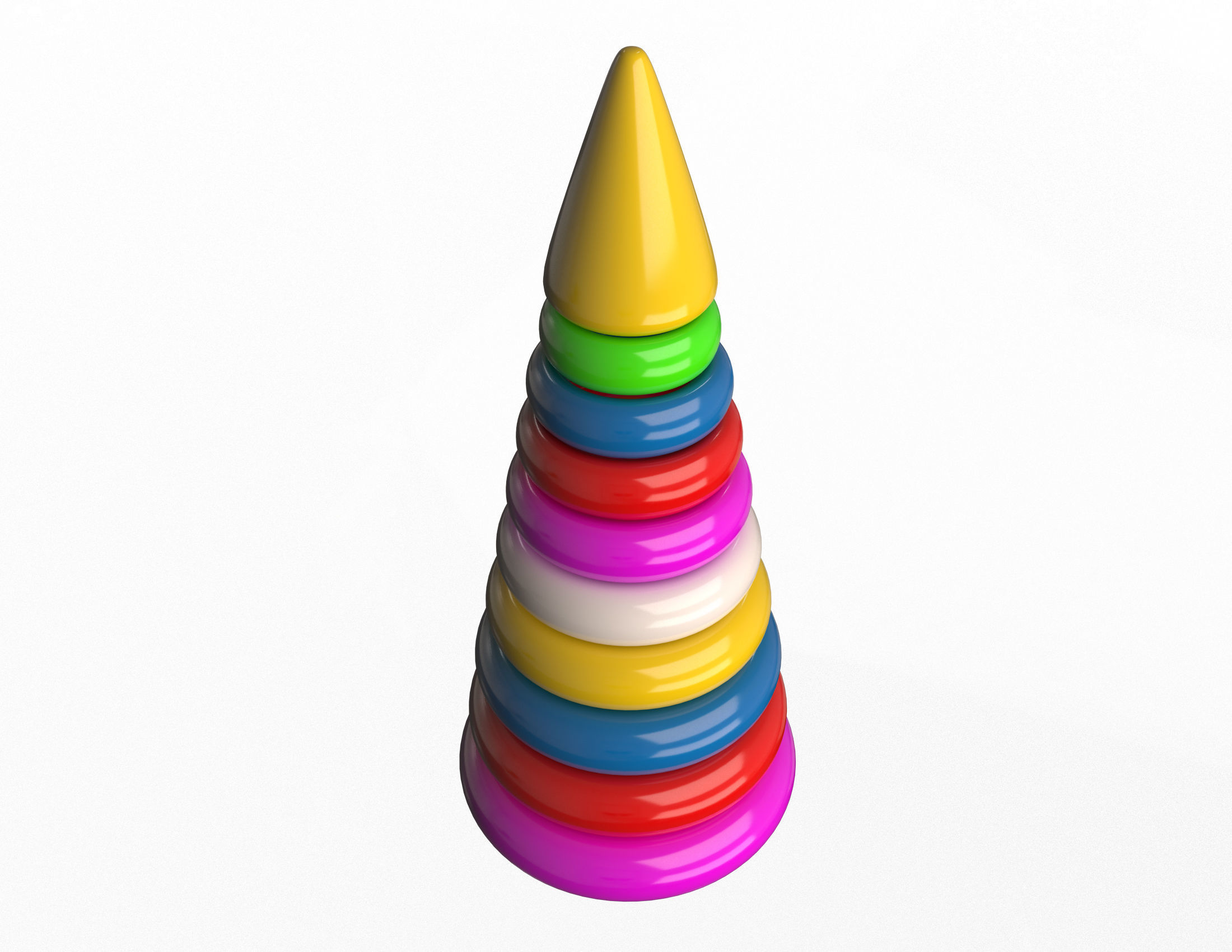 Stacking Toy Low-poly 3D model_4