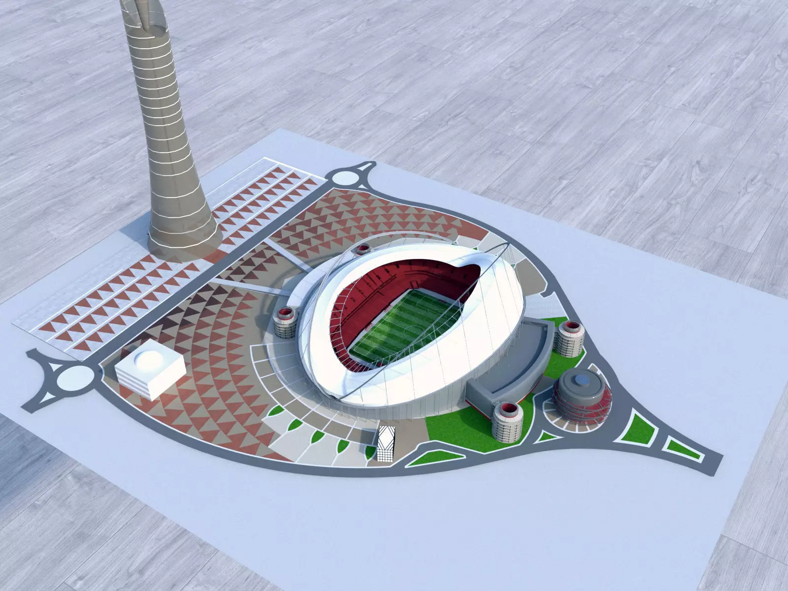 Khalifa International Stadium Qatar 2022 World cup 3D model