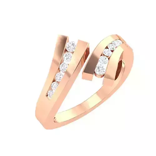 140603 two diamond rings in rose gold 3D print model