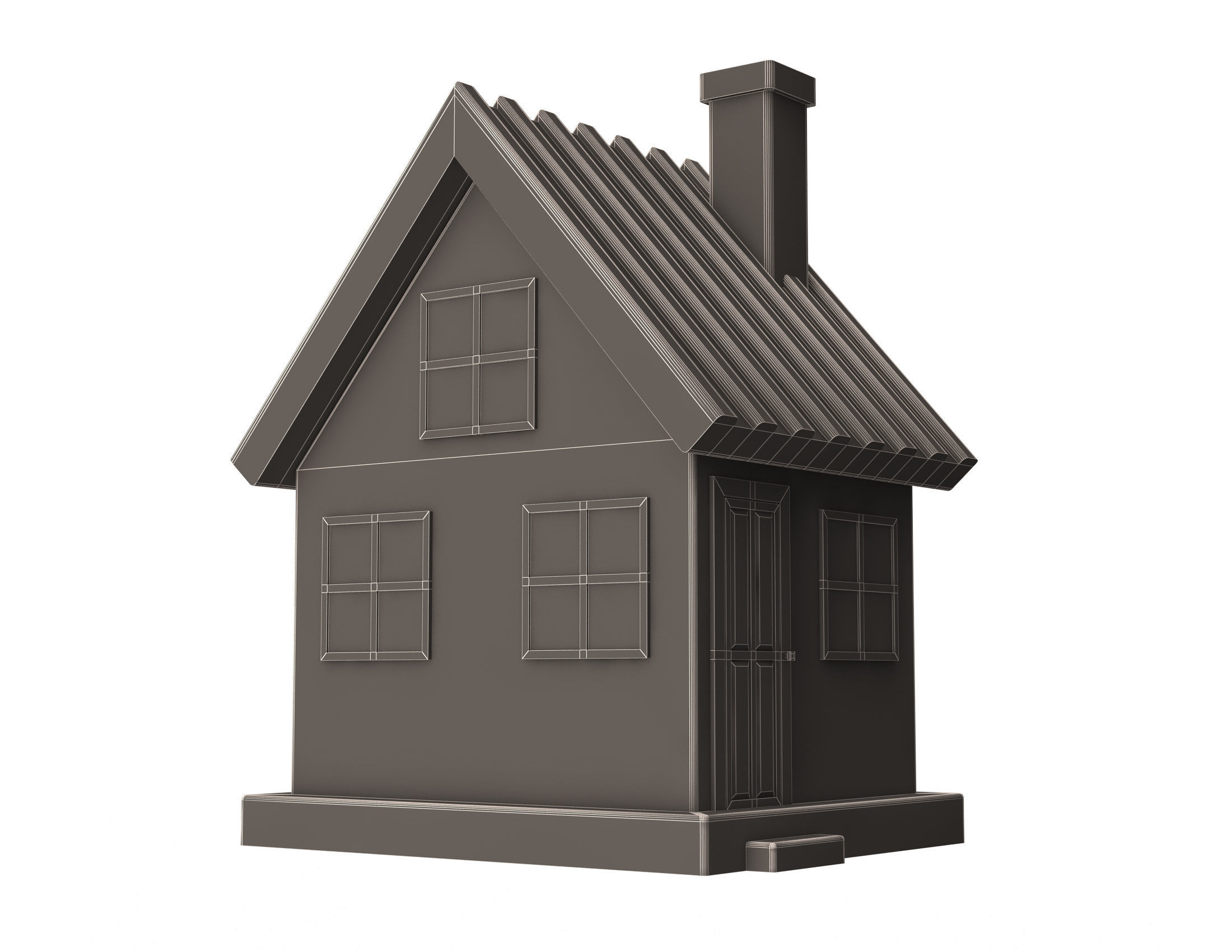 Mini Toy House 01 Low-poly 3D model_8