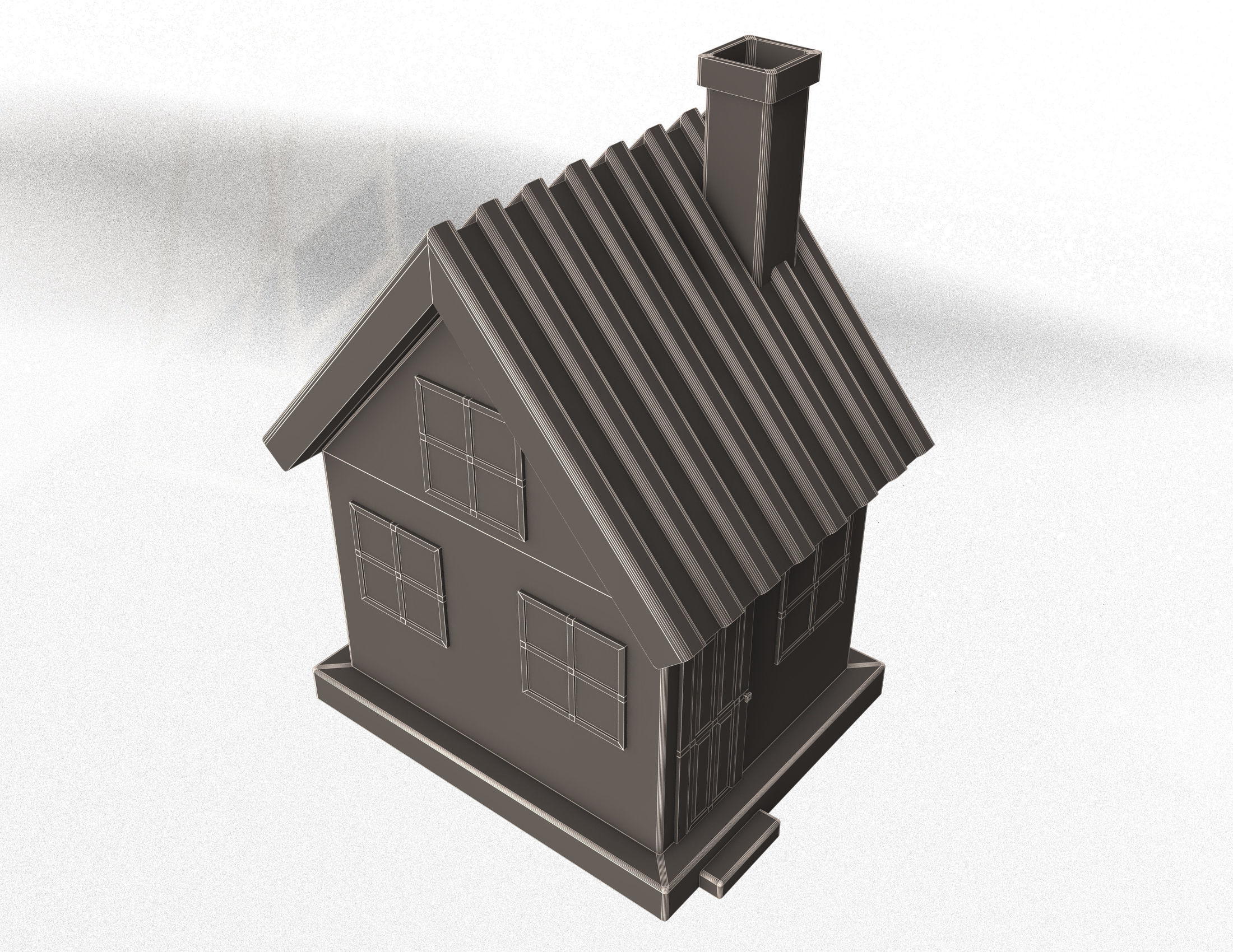 Mini Toy House 01 Low-poly 3D model_7