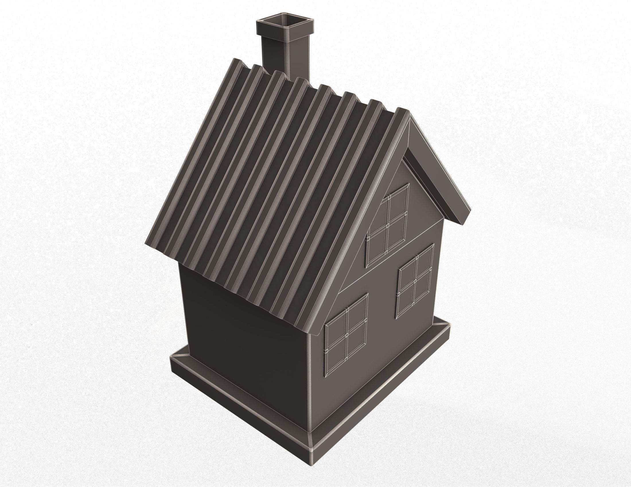 Mini Toy House 01 Low-poly 3D model_6