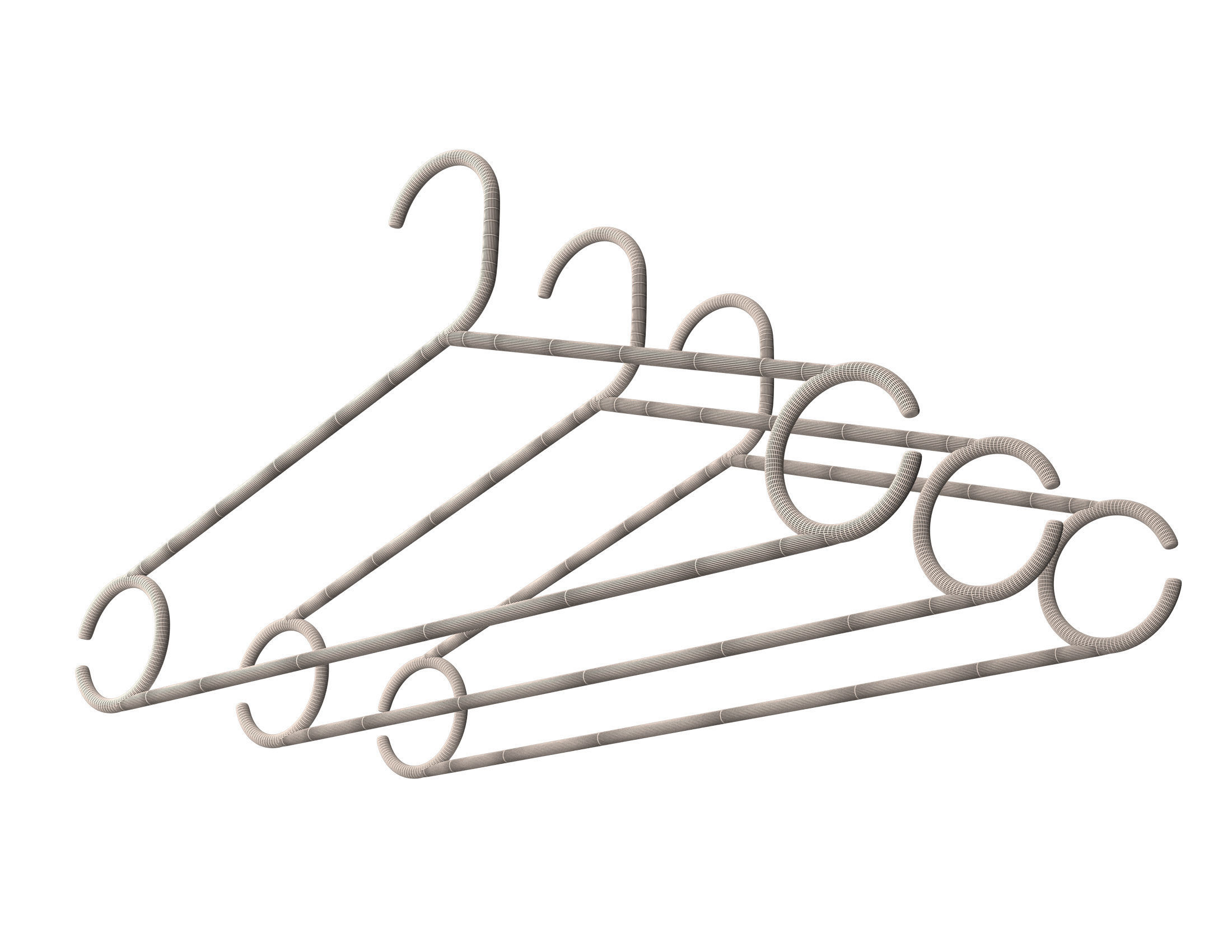 Plastic Clothes Hanger Low-poly 3D model_9