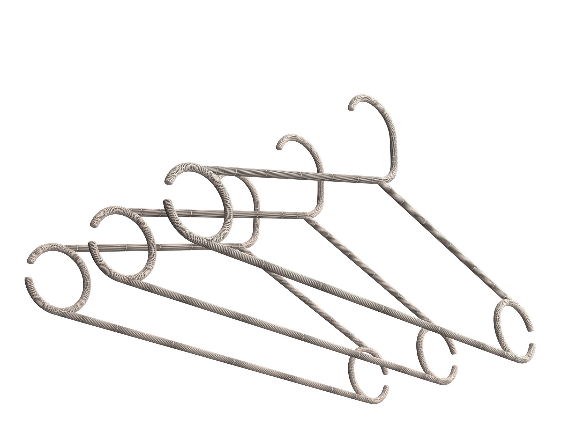 Plastic Clothes Hanger Low-poly 3D model_3