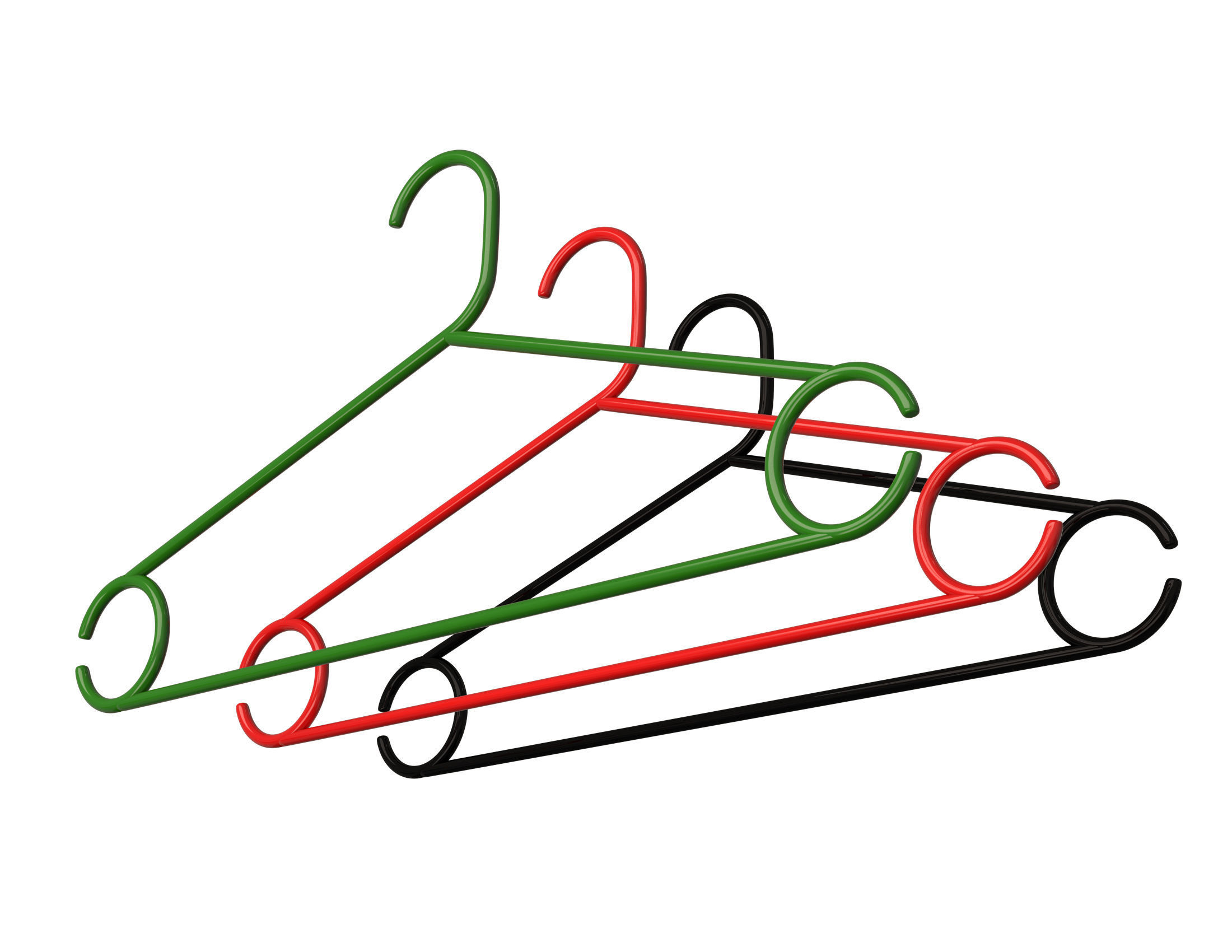 Plastic Clothes Hanger Low-poly 3D model_11