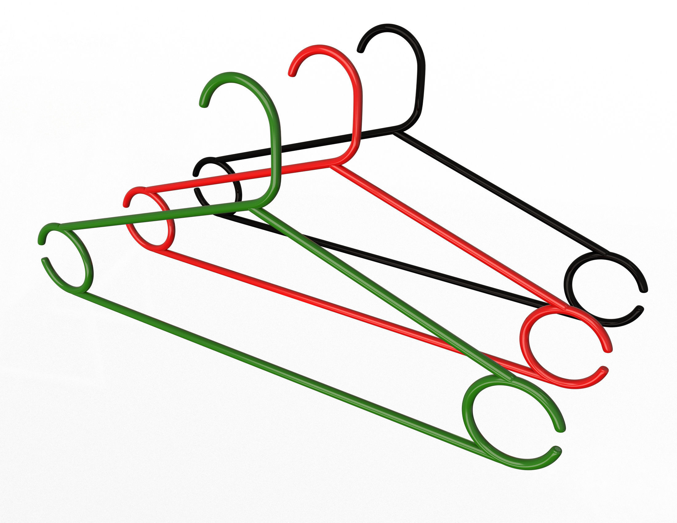 Plastic Clothes Hanger Low-poly 3D model_7