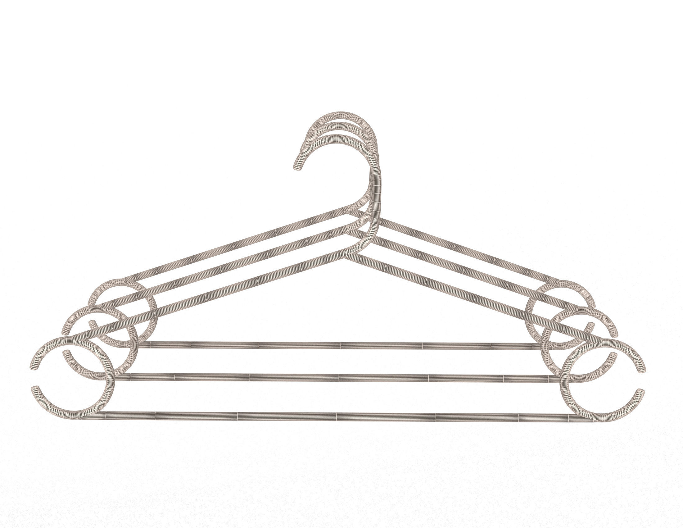 Plastic Clothes Hanger Low-poly 3D model_10