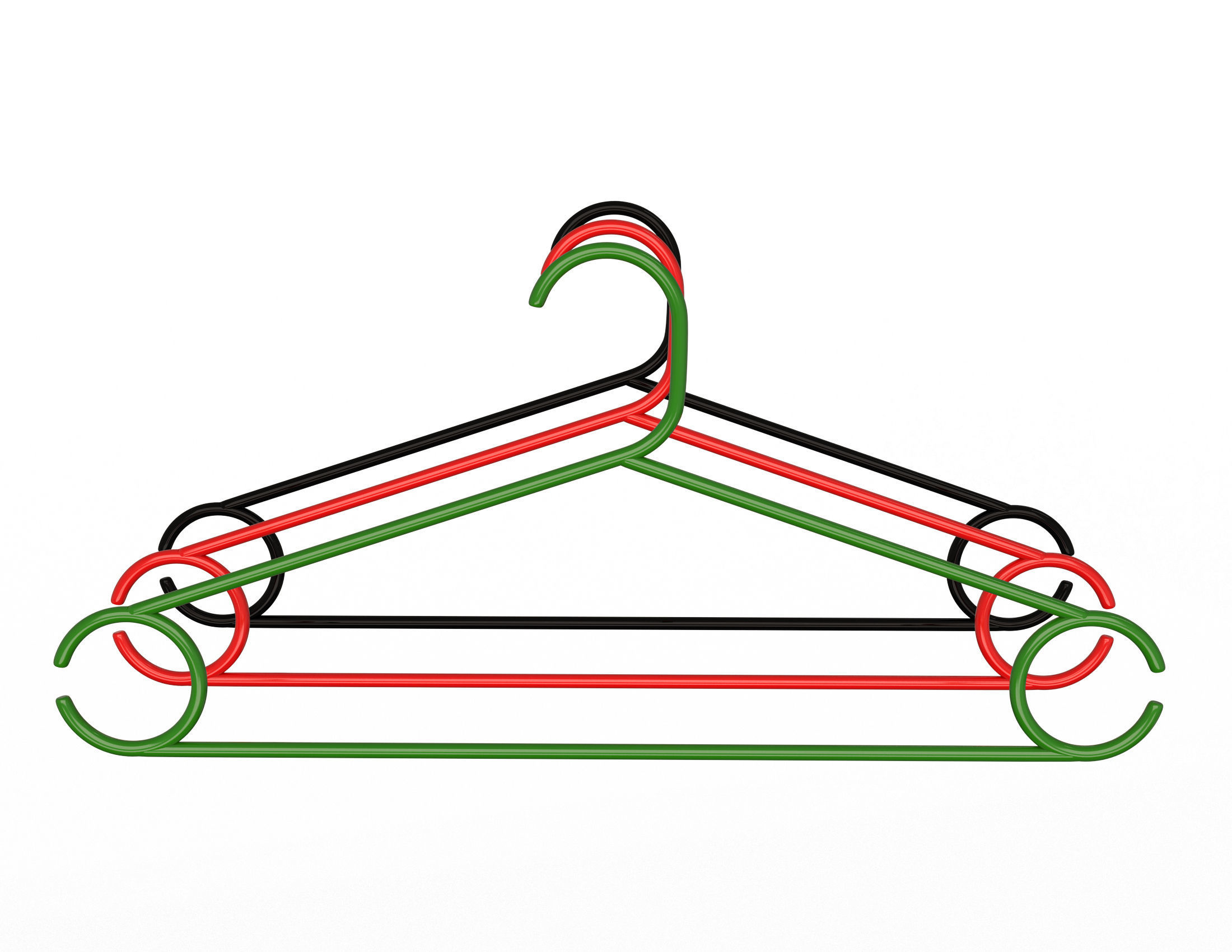 Plastic Clothes Hanger Low-poly 3D model_6
