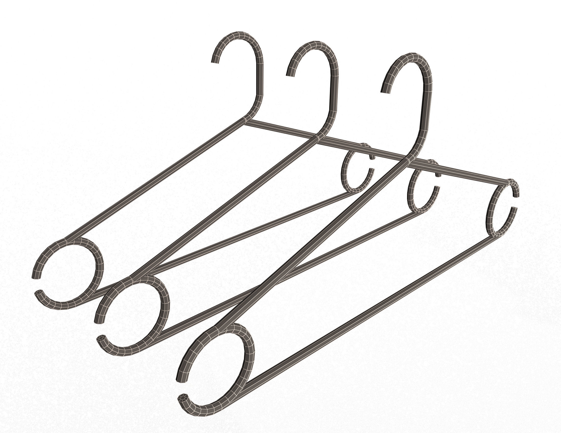 Plastic Clothes Hanger Low-poly 3D model_14