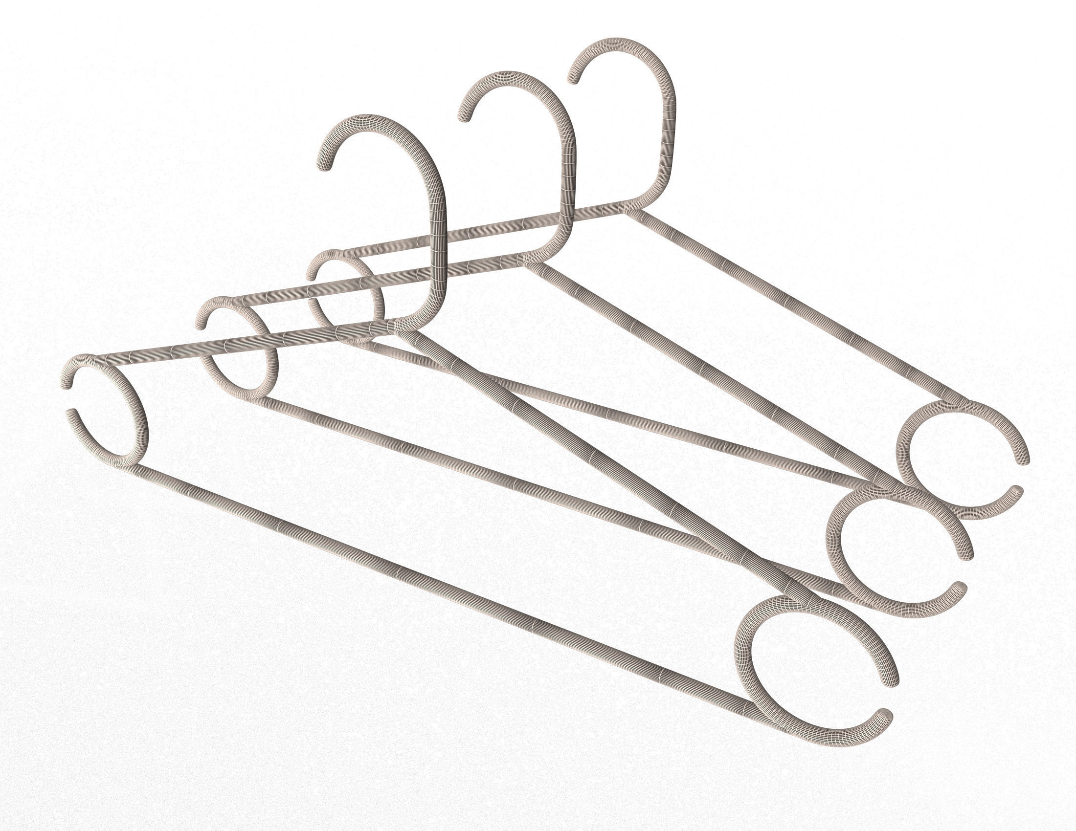 Plastic Clothes Hanger Low-poly 3D model_8